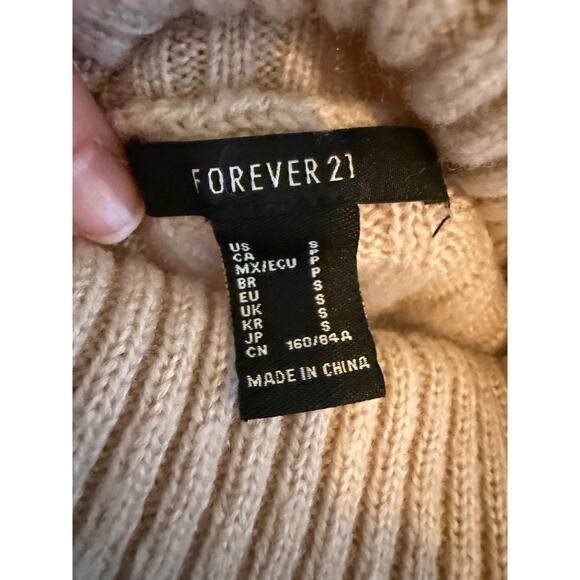 Forever 21 Women's Small Turtle Neck Cropped Sweater 90's Y2K Fall Neutral - Picture 4 of 9